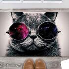 Tapete Capacho Decorativo Entrada Porta Sala Gato Com Óculos