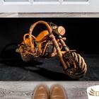 Tapete Capacho Decorativo Entrada Porta Sala Moto De Madeira