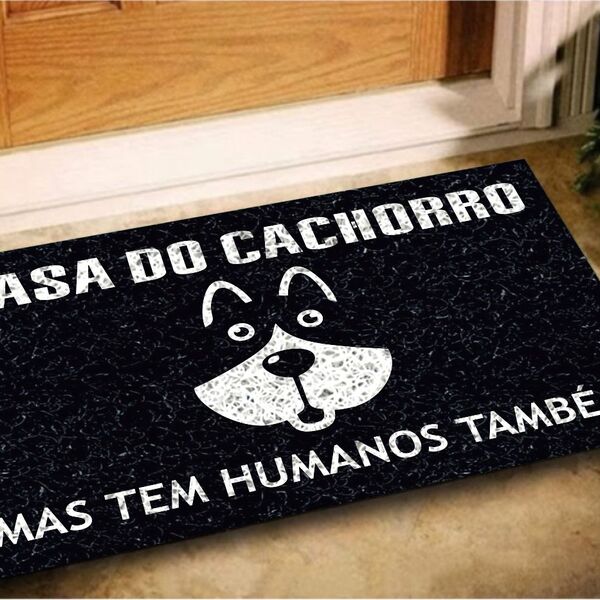 Tapete Capacho Divertido Casa Do Cachorro 60x40 Dog Pet Lar