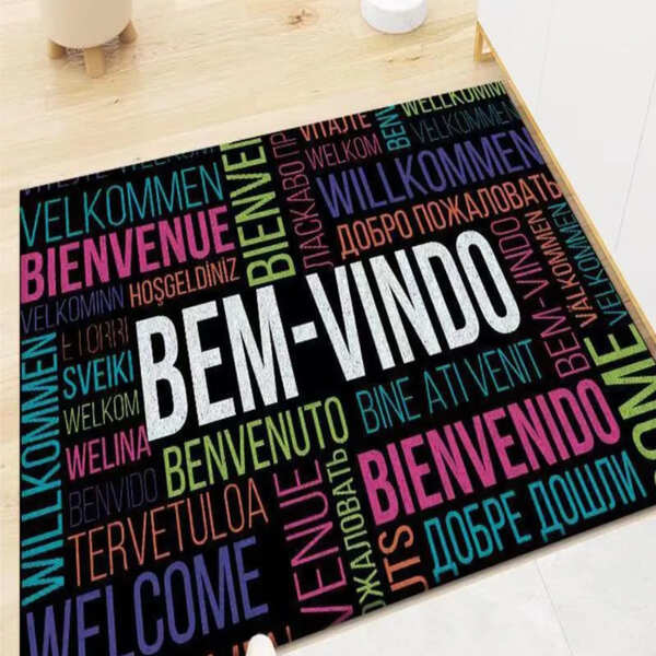 Tapete Capacho Estampado - Bem Vindo Colorido