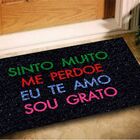 Tapete Capacho Hooponopono Palavras 60x40 Perdoe Amo Grato