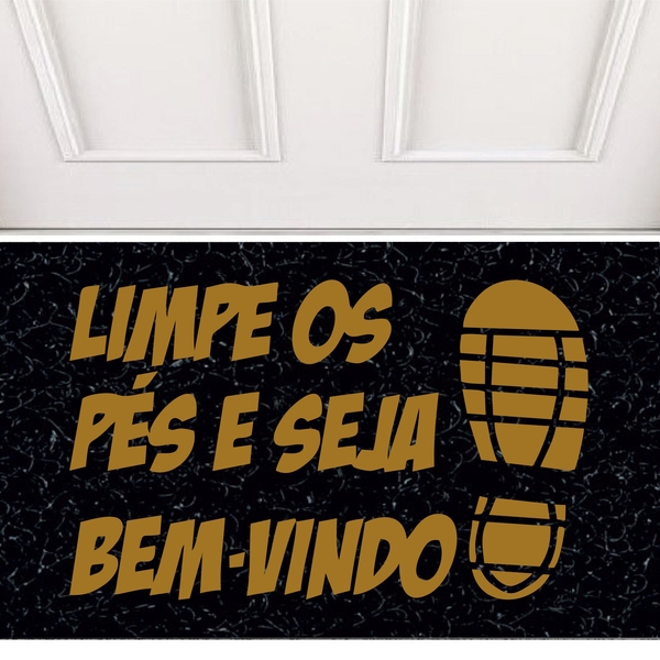 Tapete Capacho Limpe Os Pés E Seja Bem Vindo 0,60 X 0,40