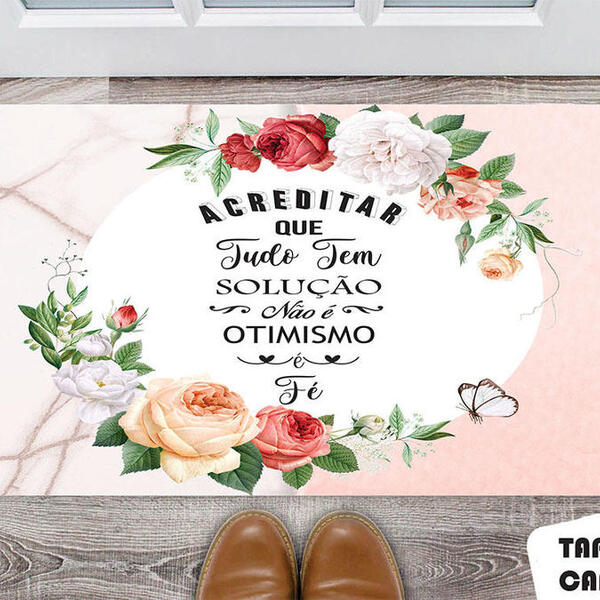 Tapete Capacho Personalizado Acreditar Que Tudo Tem Solução F