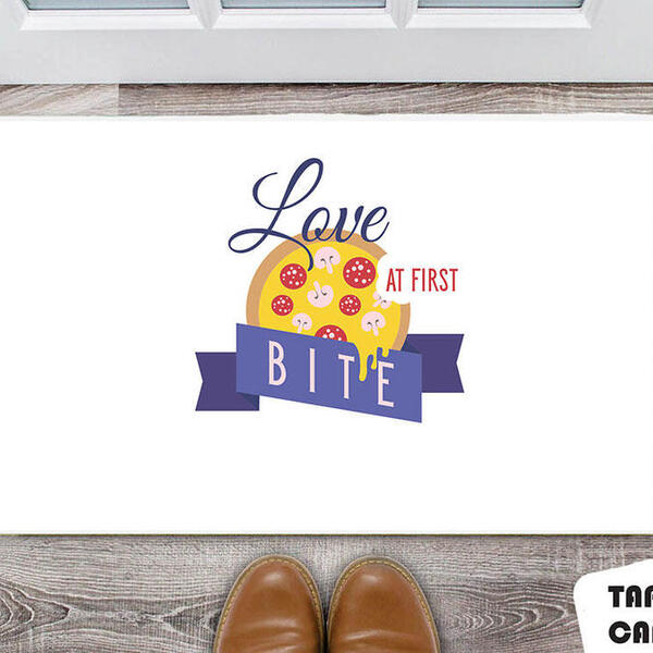 Tapete Capacho Personalizado Amor A Primeira Mordida