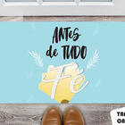 Tapete Capacho Personalizado Antes De Tudo Fé Fundo Azul