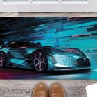 Tapete Capacho Personalizado Carro Tunado Tunnig - Neon Azul