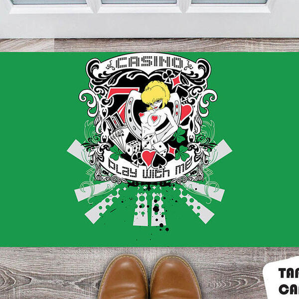 Tapete Capacho Personalizado Cassino Play With Me Blond