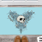 Tapete Capacho Personalizado Caveira Branca