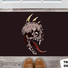 Tapete Capacho Personalizado Caveira Com Chifres