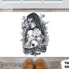 Tapete Capacho Personalizado Caveira Mexicana Mulher