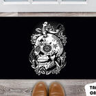 Tapete Capacho Personalizado Caveira Mexicana Preta