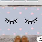 Tapete Capacho Personalizado Cilios Azul