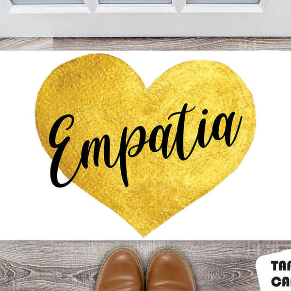 Tapete Capacho Personalizado Coração Dourado Empatia