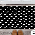 Tapete Capacho Personalizado Corações Pequenos Com Fundo Preto