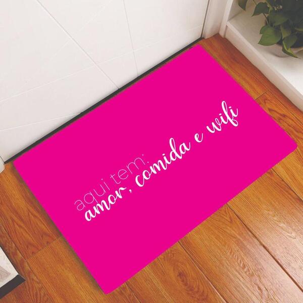 Tapete Capacho Personalizado Divertido Aqui Tem Pink