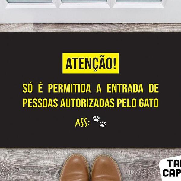 Tapete Capacho Personalizado Divertido Autorizada Pelo Gato