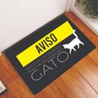Tapete Capacho Personalizado Divertido Aviso Gato
