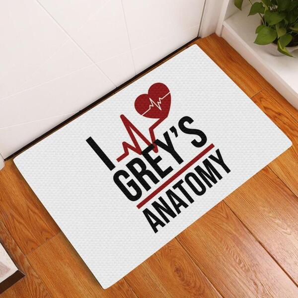 Tapete Capacho Personalizado Divertido I Love Greys Anatomy