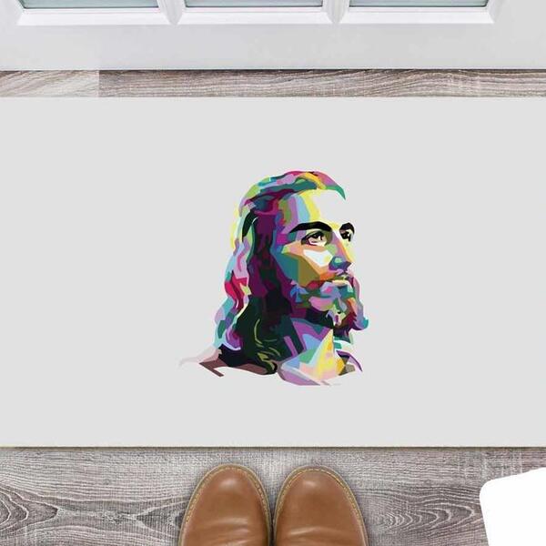 Tapete Capacho Personalizado Divertido Jesus Pop Art