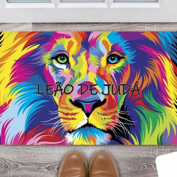 Tapete Capacho Personalizado Divertido Leão De Judá