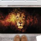 Tapete Capacho Personalizado Divertido Leão Fogo