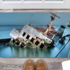 Tapete Capacho Personalizado Divertido Navio Náufragado