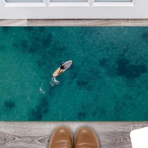 Tapete Capacho Personalizado Divertido Prancha No Mar