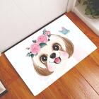 Tapete Capacho Personalizado Divertido Shitzu Flores