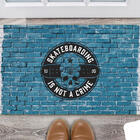 Tapete Capacho Personalizado Divertido Skate Caveira Skateboa