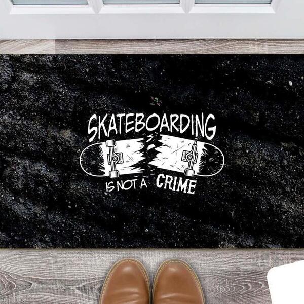 Tapete Capacho Personalizado Divertido Skate Is Not A Crime