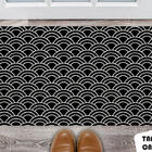 Tapete Capacho Personalizado Escamas Fundo Preto