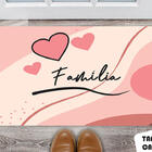 Tapete Capacho Personalizado Familia Love Tons Rosa