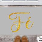 Tapete Capacho Personalizado Fé Gold