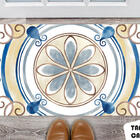 Tapete Capacho Personalizado Flor Bege Azulejo