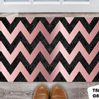 Tapete Capacho Personalizado Floral Com Zig Zag Rosa
