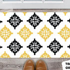 Tapete Capacho Personalizado Geométrico Preto E Amarelo