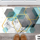 Tapete Capacho Personalizado Hexágonos Com Detalhes Dourados