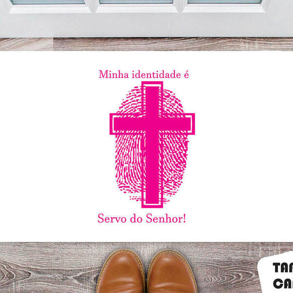 Tapete Capacho Personalizado Jesus Mnha Identidade É Serva Do