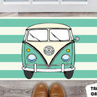 Tapete Capacho Personalizado Kombi Verde Agua