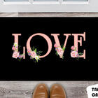 Tapete Capacho Personalizado Love Floral