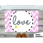 Tapete Capacho Personalizado Love Rosa