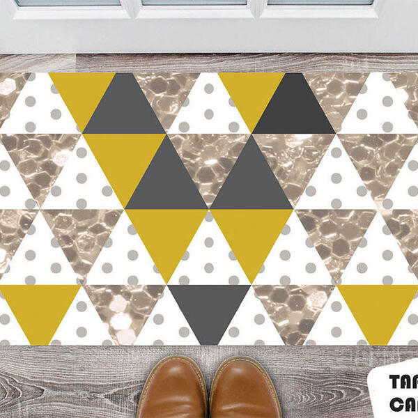 Tapete Capacho Personalizado Mini Triângulos Coloridos