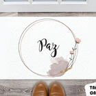 Tapete Capacho Personalizado Paz Minimalista Floral