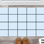 Tapete Capacho Personalizado Quadriculado Preto E Azul