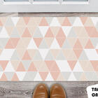 Tapete Capacho Personalizado Triângulos Tons Pasteis Nude E R