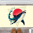 Tapete Capacho Personalizado Tubarão Geométrico