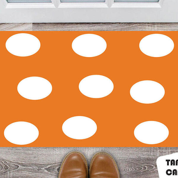 Tapete Capacho Personalizado White And Orange Vl 1