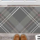 Tapete Capacho Personalizado Xadrez Em Tons Cinza