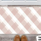 Tapete Capacho Personalizado Xadrez Rose Claro