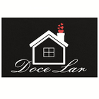 Tapete Capacho Preto Casa Doce Lar Branco - Antiderrapante